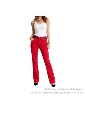 Archive Peter Golding Red Stretch Denim Jeans US 9/10 UK12